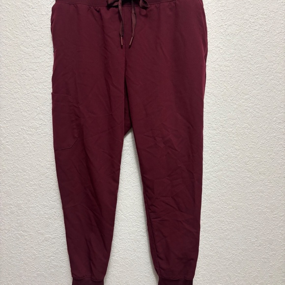 Jaanuu Silex Knit-Waist Scrub Joggers - Burgundy - Picture 3 of 3